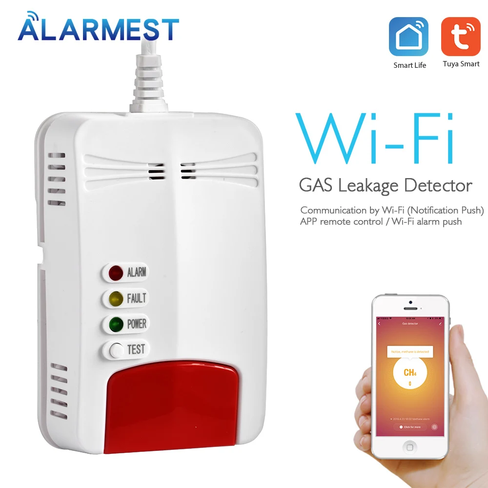 Беспроводной Wi Fi детектор газа сигнализация для Tuya smart life app контроль