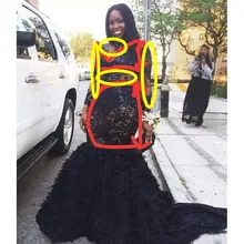 Vestido Longo размера плюс Вечерние платья Русалка прозрачные рукава Robe De Soiree вечерние платья Аппликация Роза abiye