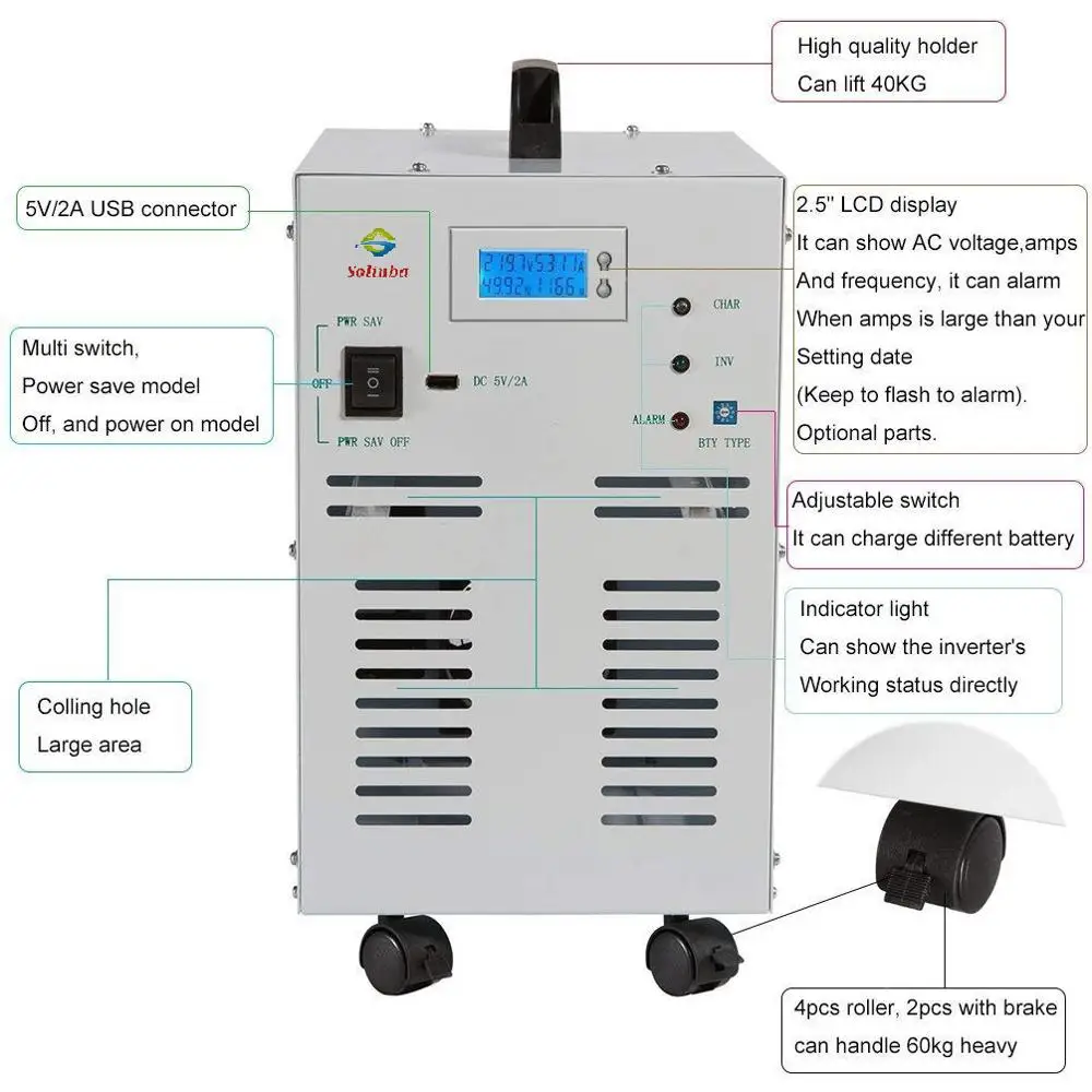 3000 Вт DC24v к AC230v 50 Гц низкочастотный пиковый 9000 Вт Чистая синусоида Инвертор/заряд батареи/UPS преобразователь+ ЖК-дисплей