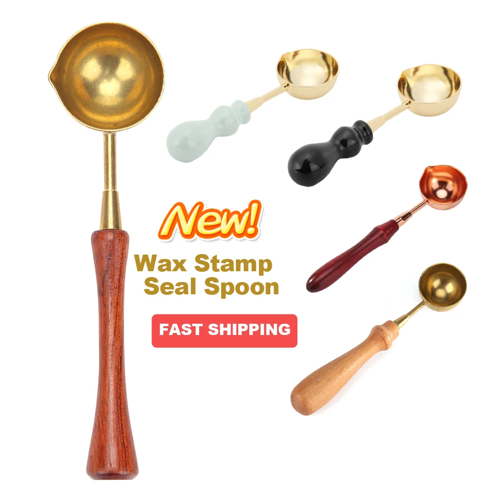 1 Uds cuchara Vintage cera cuchara de sellado de fusión varilla de cera de sellado gránulo para tarjeta de invitación de Navidad 12x3cm gran sello