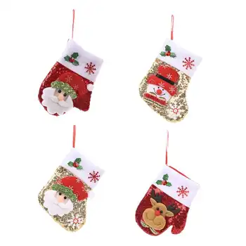 

4pcs Christmas Decorations Cutlery Sleeve Christmas Stocking Knife And Fork Bag Home Party Table Dinner Decoration
