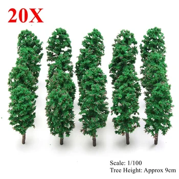 

20pcs 9cm Plastic Miniature Model Trees For Building Trains Railroad Layout Scenery Landscape Accessories toys for Kids
