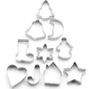 10PCS/Set Stainless Steel Christmas Cookie Cutters Xmas Tree Star House Bells Snowflake Baking Cake Biscuit Fondant Mold ► Photo 3/6