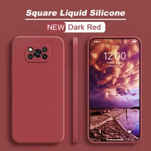 

2 Styles Case Poco X3 3x Pro nfc F3 M3 Pro X3 GT Case Square Round Edge Liquid Silicone Soft Cover For Xiaomi PocoX3 3x X3 Pro
