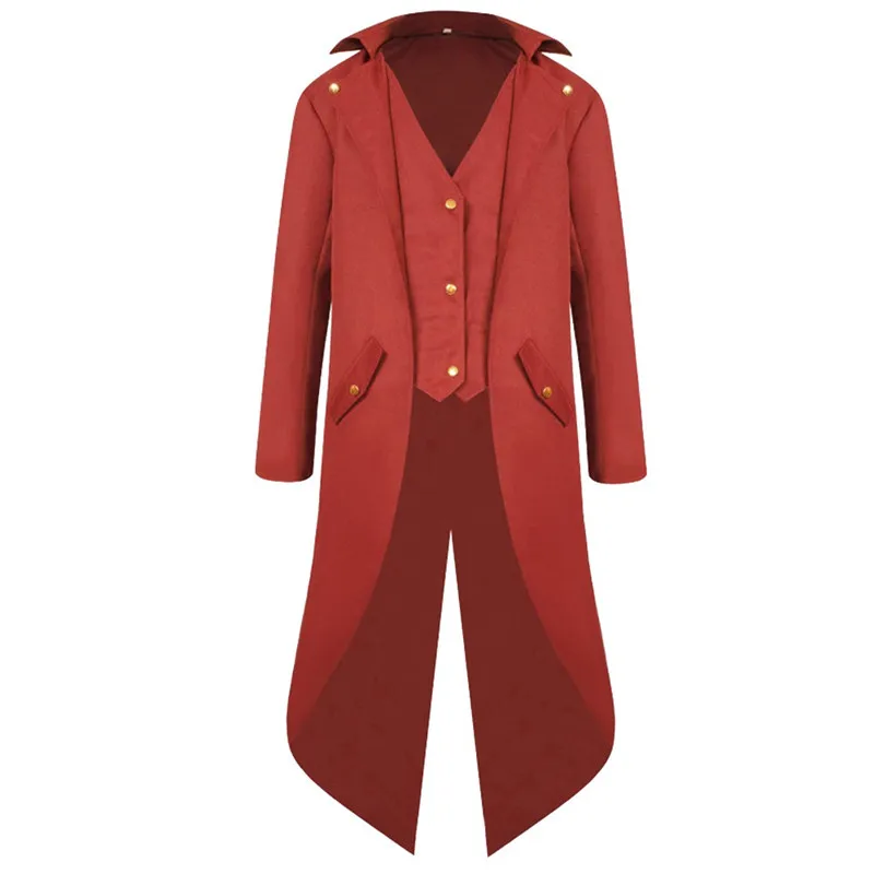 Мужской пиджак-фрак, большие размеры, модный стимпанк, винтажный смокинг, мужские форменные пальто, Весенняя Осенняя униформа, длинное пальто