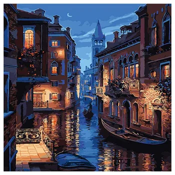 

Paint By Numbers DIY Acrylic Painting Kit for Kids & Adults 40X45cm Quiet Evening with 3 Brushes