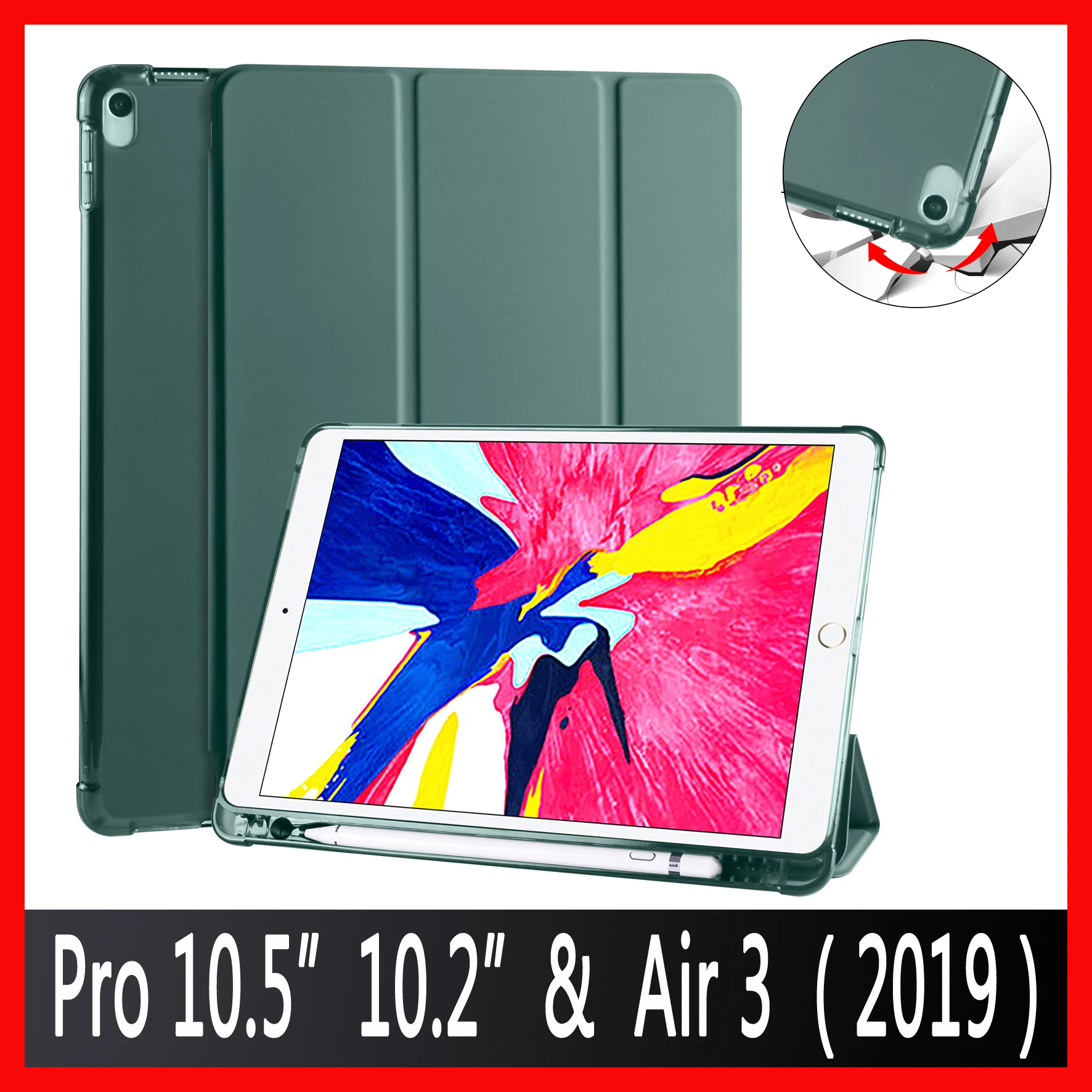 Чехол с держателем для карандашей iPad New Pro 10 5 Air 3 2 ~ 2017 2019 умный чехол из