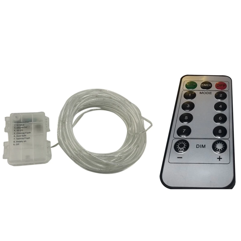 

Christmas Rope Light String Lights Waterproof 100 LED Dimmable W Remote Control Warm White