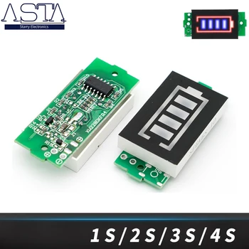 

10pcs 1S 2S 3S 4S Single Lithium Battery Capacity Indicator Module Blue Display Electric Vehicle Battery Power Tester Li-ion