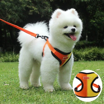 

Dog Harness Vest For Pet Small Dog Harnesses vest Husky Dogs Supplies Plaid Collar Puppy For Dog Harness Vest with Leash Lash