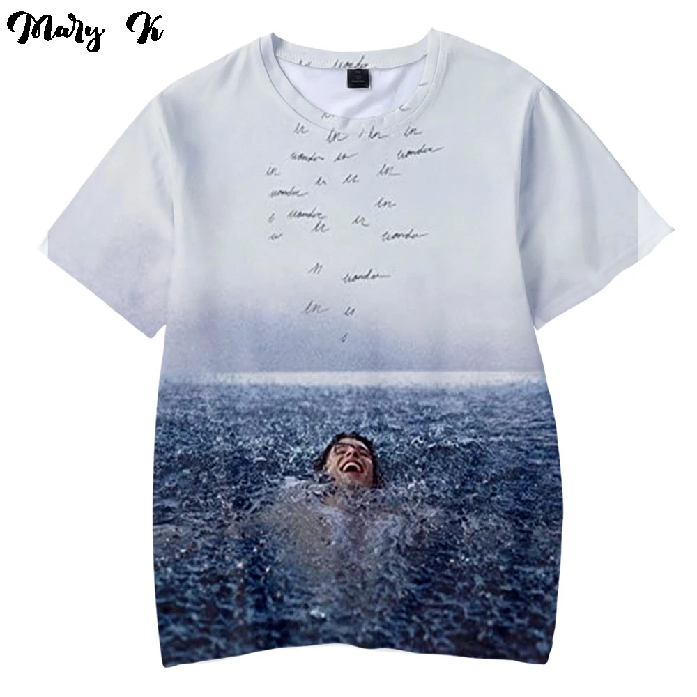 Shawn Mendes New album Wonder 3D T Shirt Men Short Sleeve Women Funny Unisex Harajuku Tops | Женская одежда