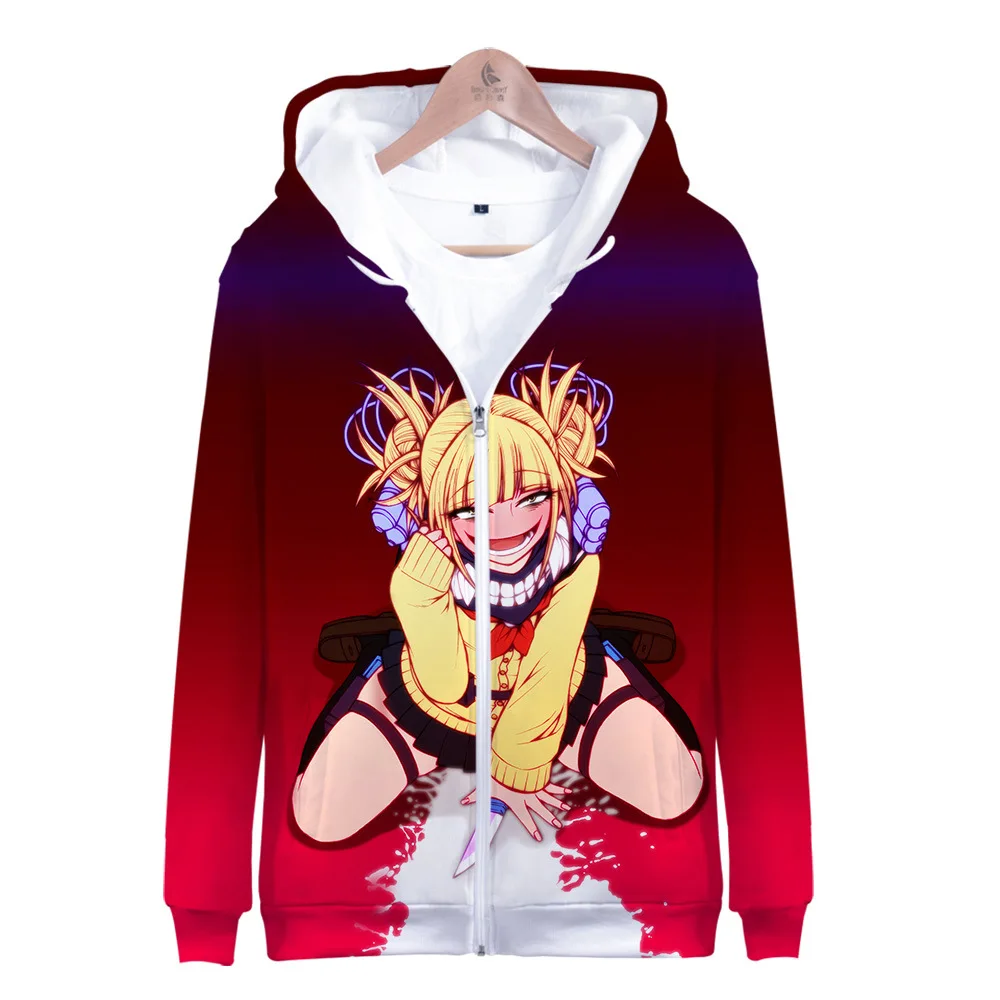 My Hero Academia Off Harajuku Anime White Zipper Hoodies