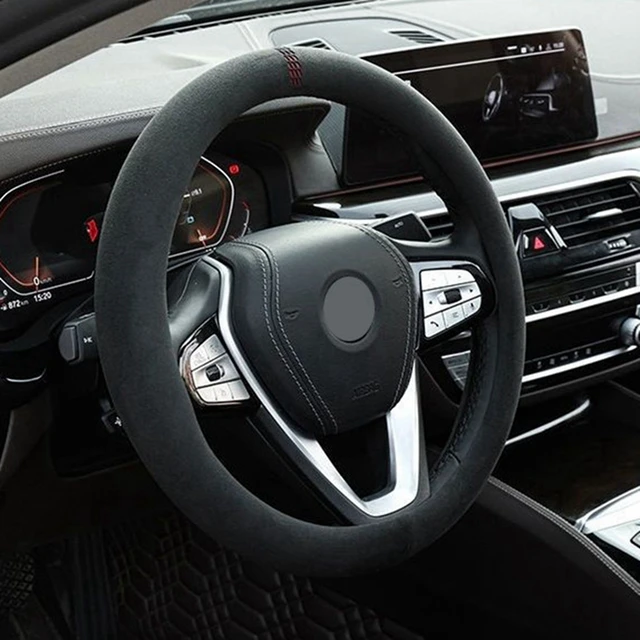 Suede Leather Steering Cover 4