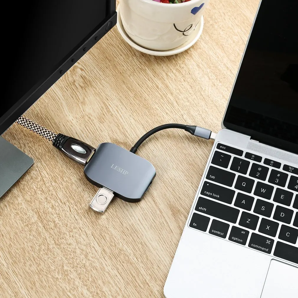 USB-C к USB 3,0 и USB 2,0 и VGA конвертер кабель адаптер алюминиевый сплав type-C концентратор адаптер для устройств type-C UC28