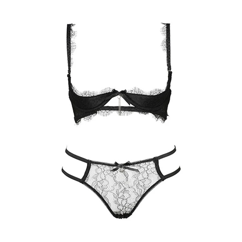 Женские сексуальные цельные получашки нижнее белье на косточках ресницы кружева бюстгальтер наборы