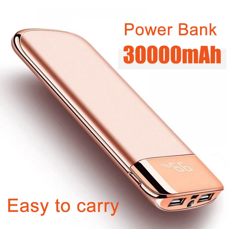 Внешний аккумулятор 2 USB 30000 мАч портативный внешний мобильный телефон зарядное