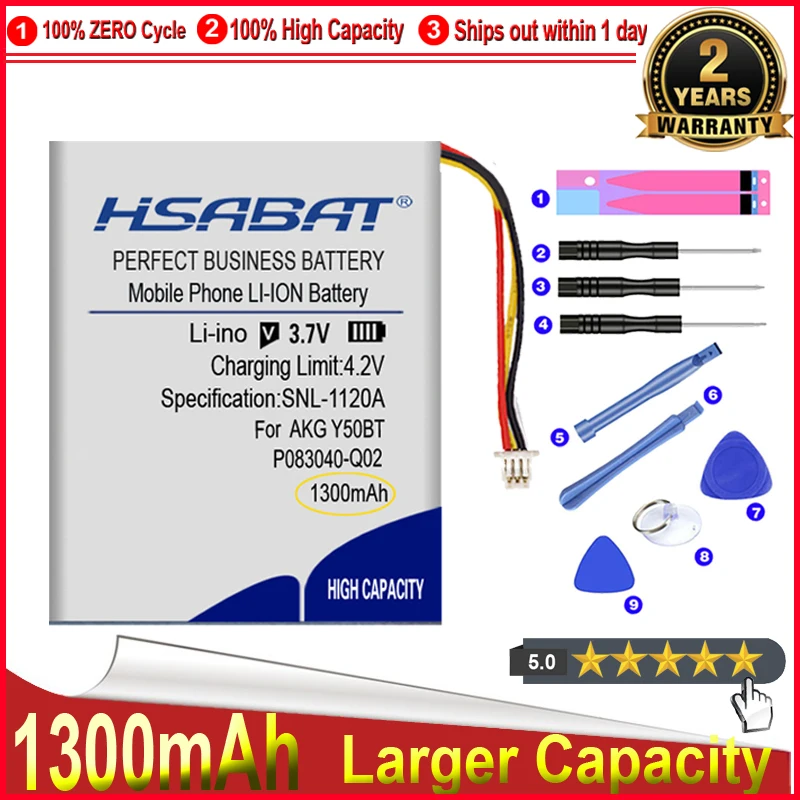 HSABAT 0 цикл 1300 мАч аккумулятор для AKG Y50BT P083040-Q02 высокое качество запасной |