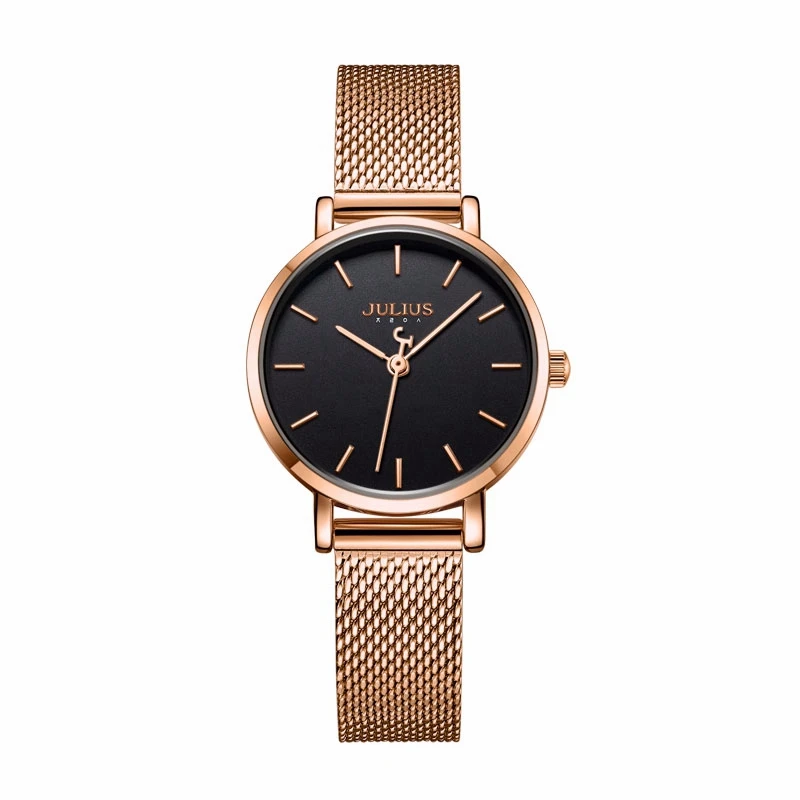 

Ultra Thin Classic Women's Fashion Trendy Watch Waterproof Hour Milanese Mesh Stainless Steel Band Simple Girl Birthday Gift Box
