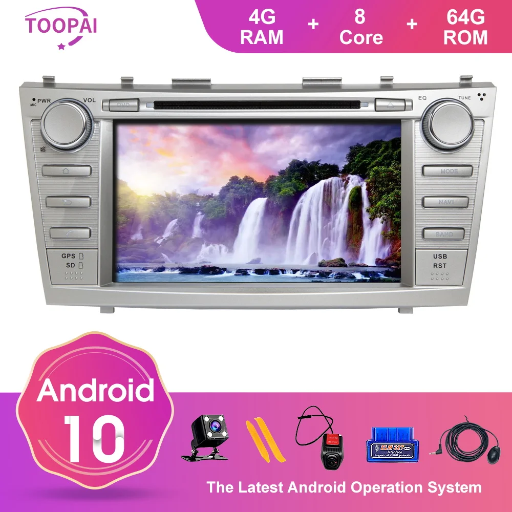 Автомобильный мультимедийный плеер TOOPAI Android 10 8 ядер 4 Гб + 64 ГБ для Toyota Camry 2007