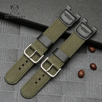 

Nylon Watch Strap GW-3500B/3000B SGW-100-1V Notch waterproof outdoor sports Army green Breathable Fabric Watch Strap Pin buckle