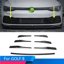 Tira decorativa para parte superior e inferior de Volkswagen Golf 8, decoración negra de cara delantera, apariencia modificada