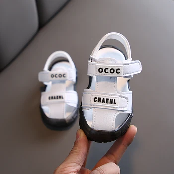 

Baby Sandals boys Soft Leather Toddler girls First Walkers Pure Color Flat Sandals Soft Bottom Beach Shoes Wear Resistant SYJ013