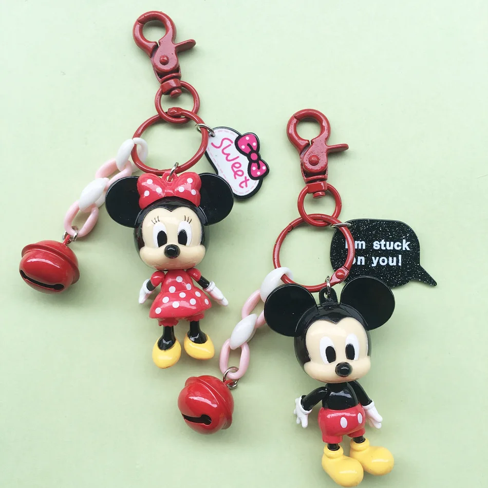 

Disney mickey mouse minnie carton bag pendant Cute Cartoon Car Keychain Schoolbag Pendant Bag girl boy Souvenir gift toy