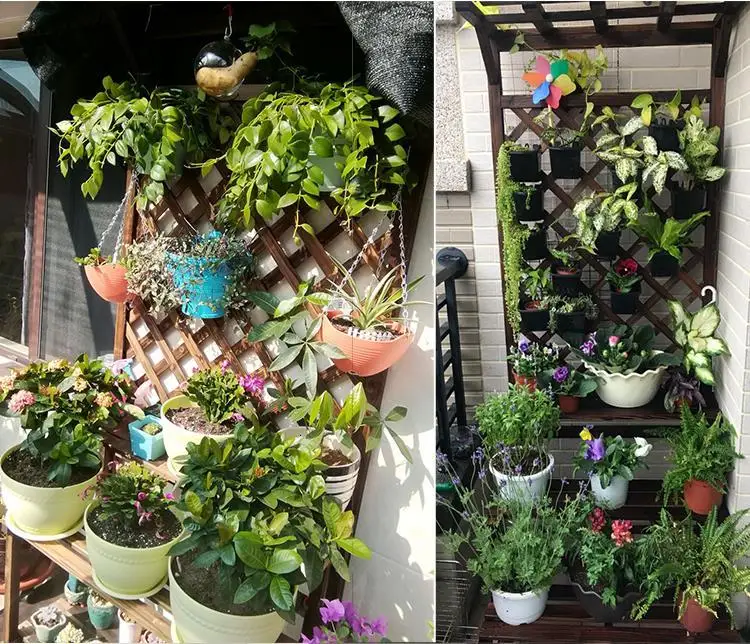 Wood Repisa Soporte Interior Flores Plantenstandaard Terraza Estante Para Plantas Outdoor Rack Balcony Flower Shelf Plant Stand