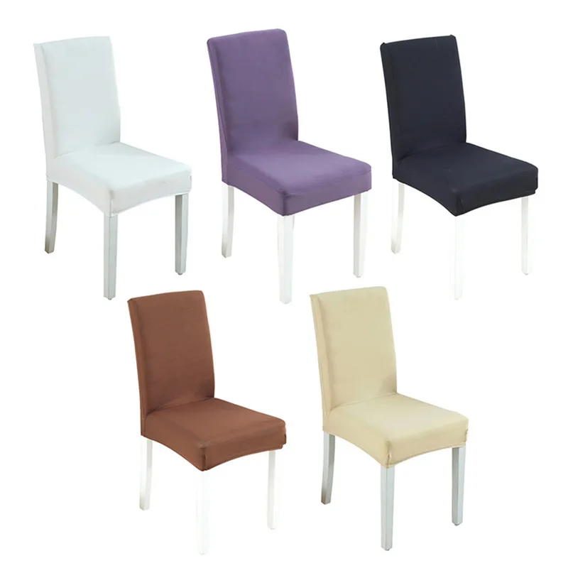 

2019 Pure Color Home Printing Antidirty Stretch Chair Cover Seat Covers Elastic Slipcover Dinning Room Removable Christmas Decor