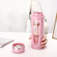 Стеклянная бутылка для воды изолированный короткий герметичный чайник Портативный с чайным впрыскивателем домашний офис K888