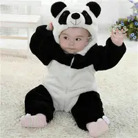 0-36months Newborn Baby Keep Warm Winter Jumpsuit Overall Panda Animal Hooded Romper Infant Boy And Girl Hallowe Cosplay Pajamas 4