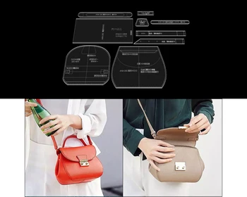 

1 Set Leather Handmade Craft Women`s Shoulder Bag Sewing Pattern Acrylic Stencil Template Sewing Accessories