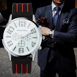 Модный тренд Спорт на открытом воздухе силиконовый ремешок для часов три глаза циферблат Мужские часы relogio masculino мужские s часы лучший бренд