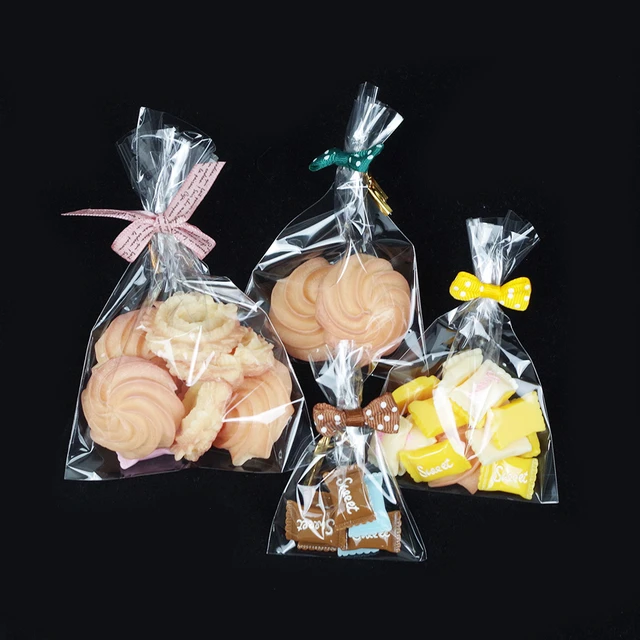 Bolsas de plástico pequeñas transparentes para dulces, embalaje de galletas  de piruleta, bolsa de celofán, recuerdo de fiesta de boda, bolsa de regalo  Opp de polietileno, 100 Uds. - AliExpress