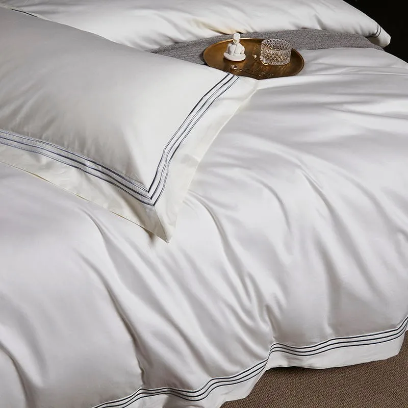 Premium Egyptian Cotton Embroidered King Queen Size Bedding Set
