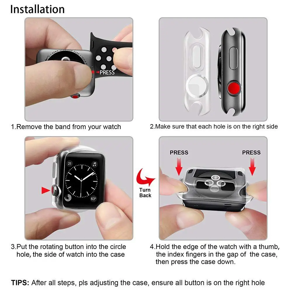 Совместимость с корпусом Apple Watch 38 мм, прозрачный мягкий, из ТПУ, защитный, совместимый с крышкой iWatch, совместимый с Apple Watch