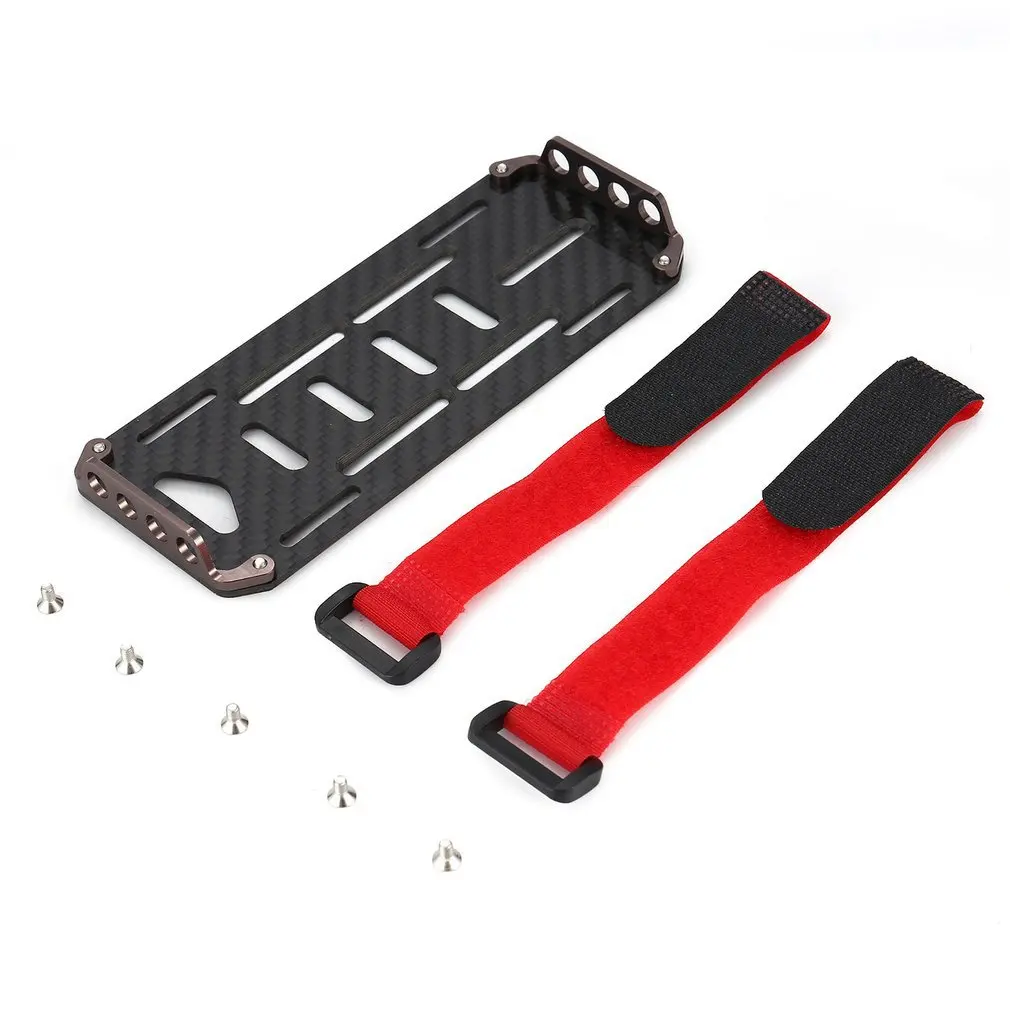 

2020 Black Carbon Fiber Battery Mounting Plate for 1/10 Scale RC Crawler Climbing Off-road Car Axial SCX10 CC01 F350 D90 RC4WD