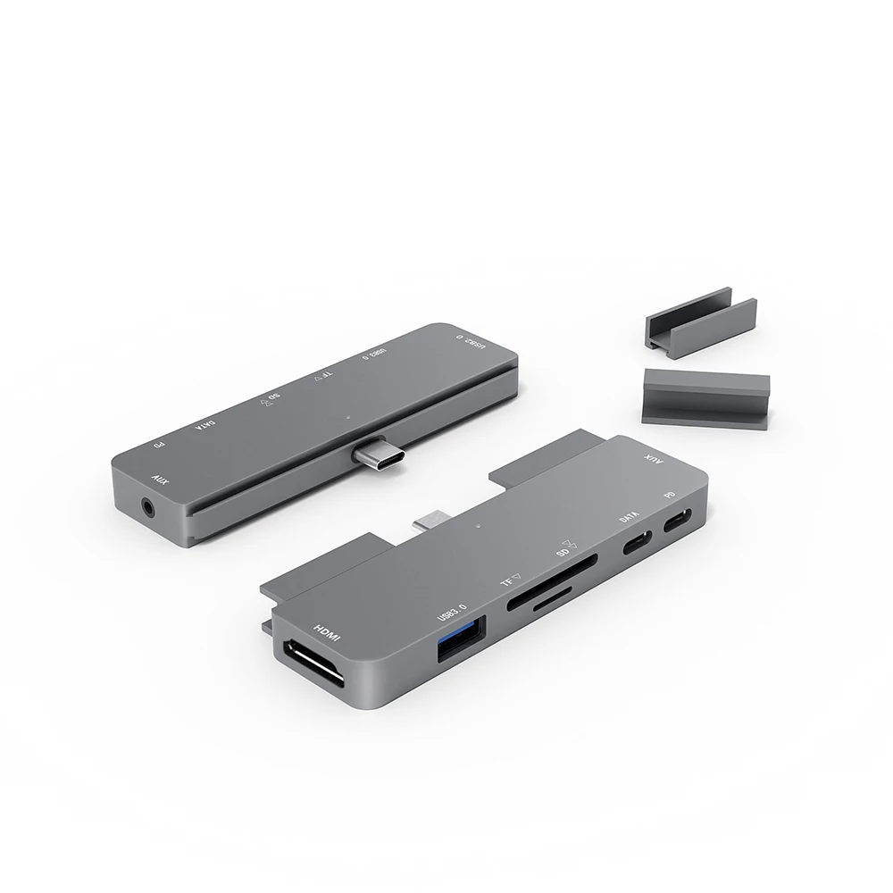 Лидер продаж 2020 7 в 1 USB концентратор адаптер 4K 30 Гц HD AUX 3 0 C высокоскоростной порт TF