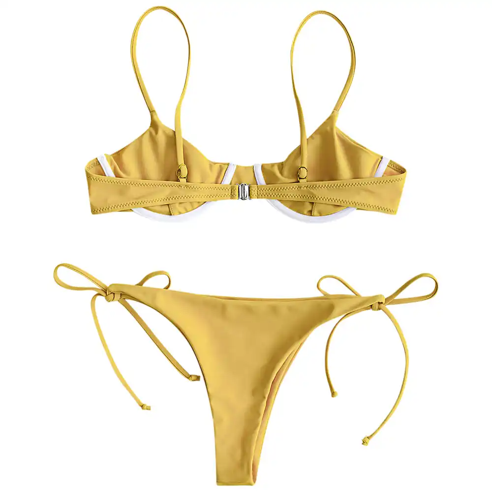 zaful tie underwire balconette bikini set