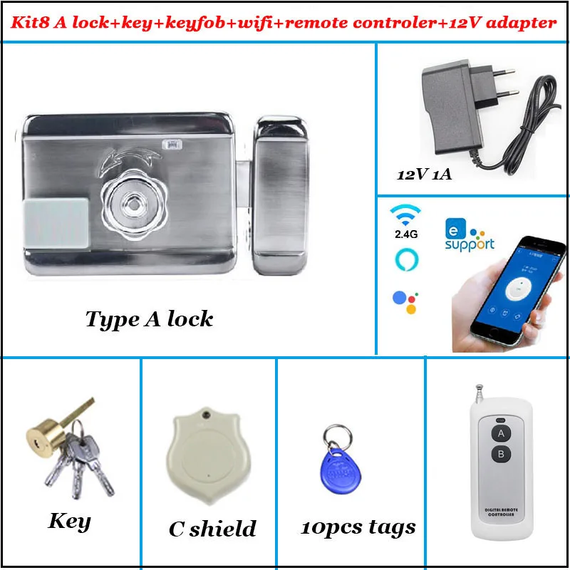 12v Electric Lock For Access Control System Key 125khz Autolock