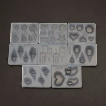 

8Pcs Food 3D Acrylic Mold Kit Nail Art Ice Cream Biscuit Resin Mold Jewelry Tool AXYD