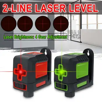 

4 Gear Adjustment Laser Level 2 lines self-leveling Laser Leveler Vertical Horizontal Cross Laser Green Red Beam Line Measuring