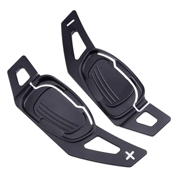 

Aluminum Alloy 2pcs Car Black Steering Wheel Shift Paddle Shifter Extension Fit for Audi A5 S3 S5 SQ5 RS3 RS6 RS7