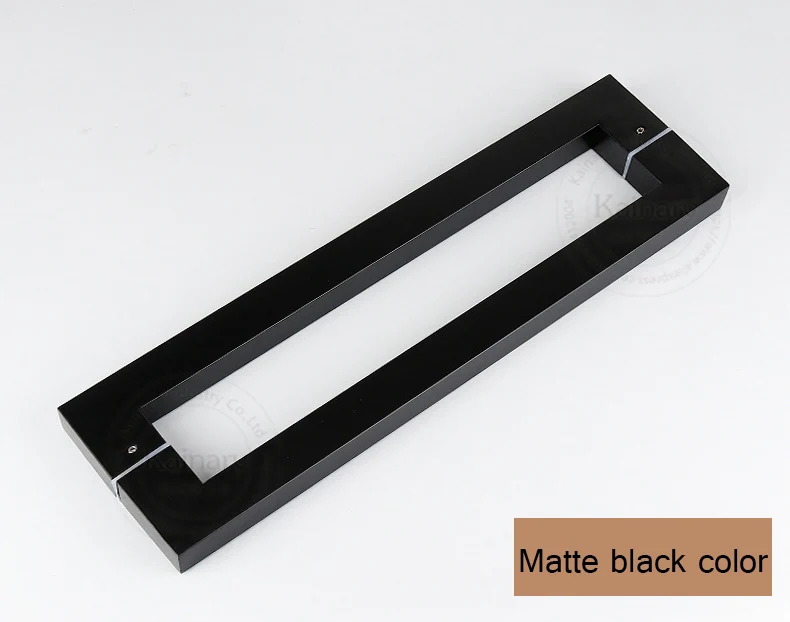 matte black color Матовая нержавеющая сталь стеклянная офисная дверь квадратная ручка, деревянная дверь отеля черная ручка, Золотая Толстая дверная ручка - Цвет: matte black color