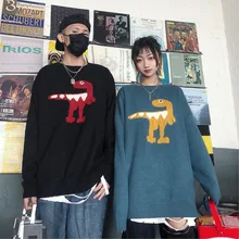 Winter Sweater Men's Warm Fashion Cartoon Print Casual Knit Sweater Man Sweter Lothes Wild Loose Long-sleeved Pullover Men Winter Sweater Men's Warm Fashion Cartoon Print Casual Knit Sweater Man Sweter Lothes Wild Loose Long-sleeved Pullover Men