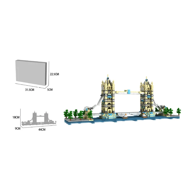 

World famous Architecture micro diamond building block Tower Bridge London England United Kingdom nanoBRICKS toys collection