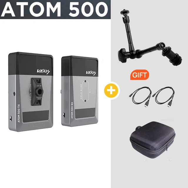 Gray Vaxis ATOM 500 беспроводной двойной HDMI 1080P для камеры Ipad видео HD передатчик приемник VS Hollyland mars 400S - Цвет: Gray