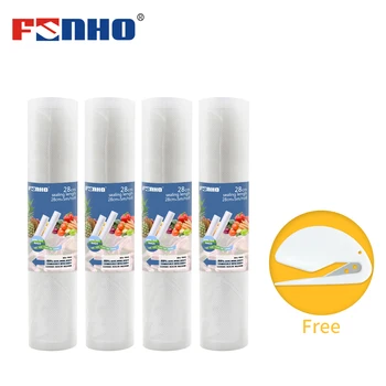 

FUNHO 4 rolls bags for vacuum packer Vacuum Sealing Bags vacuum packer 12/15/20/25/28/30cm * 5m foodsaver vacuum sealer bags
