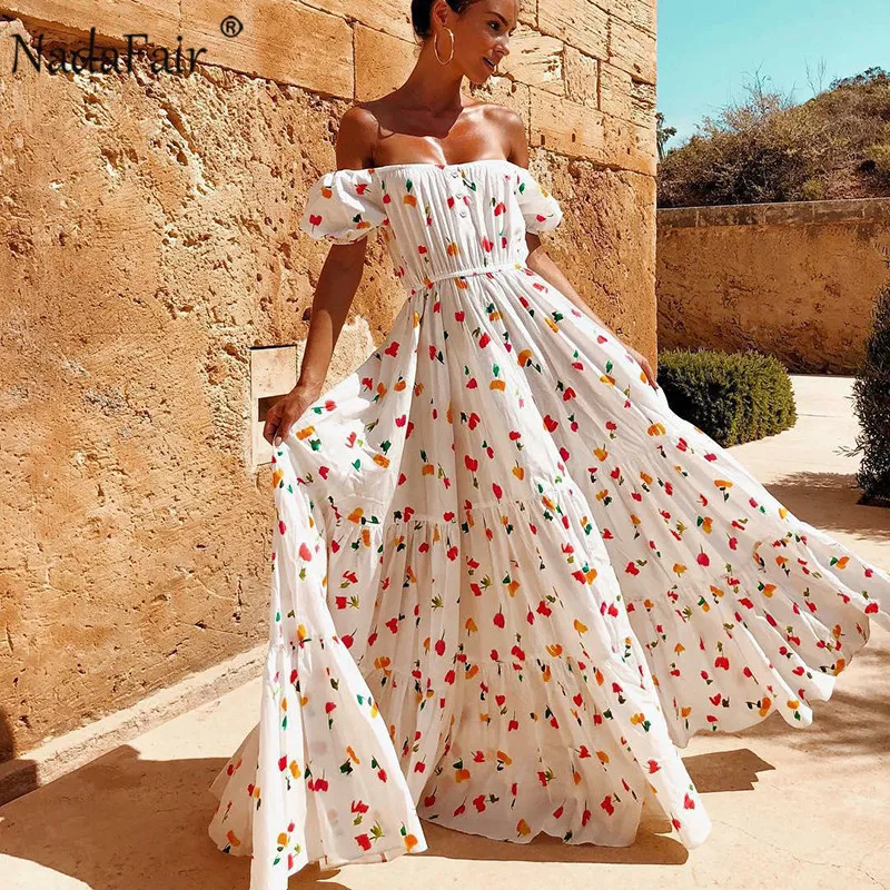 off shoulder maxi summer dress