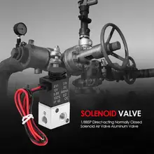 1/8BSP Алюминиевый клапан прямого действия нормально закрытый соленоидный воздушный клапан регулятор давления воды N/C аксессуары для сантехники